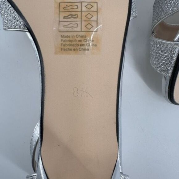 NWOT Touch Ups Clementine Silver Sparkle Glitter Sandal‎ Heels Pumps Size 8 - Picture 8 of 10